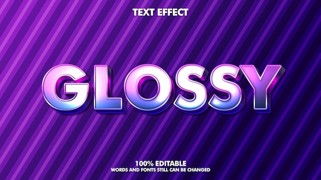 Glossy metal editable text effect