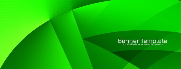 光沢のあるモダンな波スタイルの緑の企業バナーデザイン