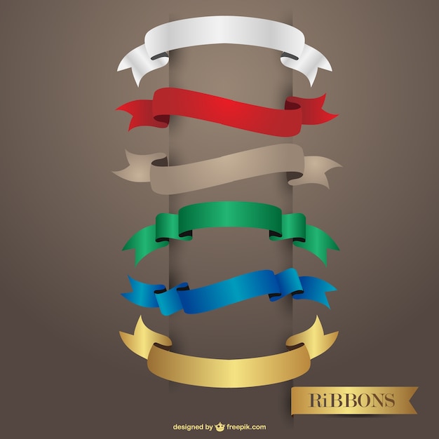 Free vector glossy multicolored ribbons