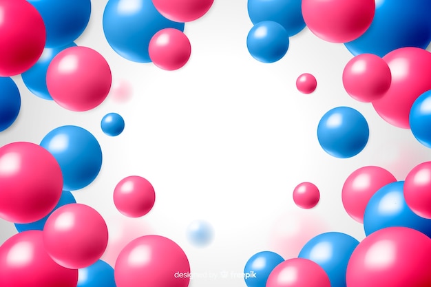 Бесплатное векторное изображение Глянцевые пластиковые шарики фон реалистичный дизайн