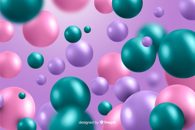 Glossy plastic spheres realistic background