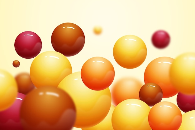 Free vector glossy realistic plastic balls background