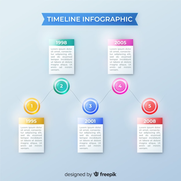 Infografica timeline realistico lucido