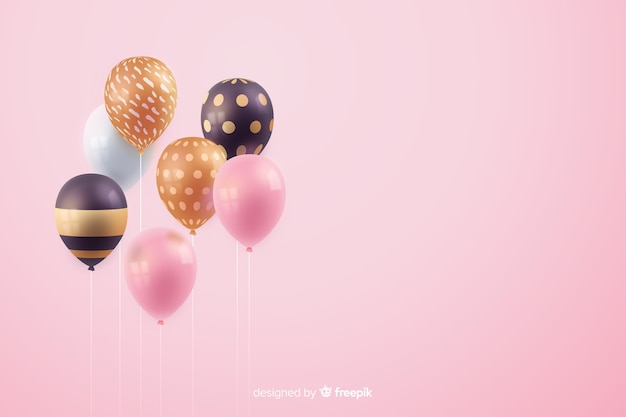 Free vector glossy realistic tridimensional balloon background