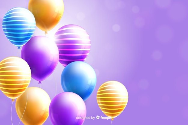 Free vector glossy realistic tridimensional balloon background