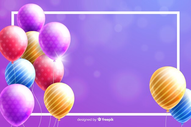 Glossy realistic tridimensional balloon background