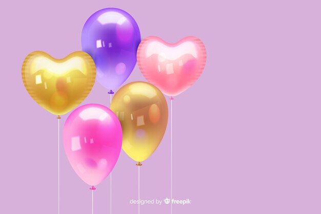 Glossy realistic tridimensional balloon background