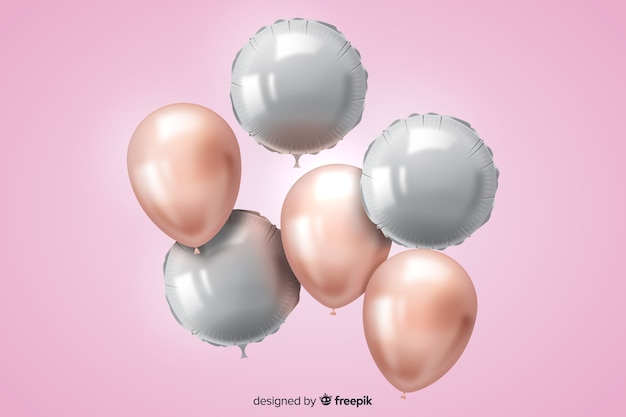 Glossy realistic tridimensional balloon background