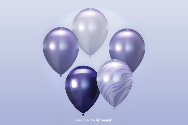 Free vector glossy realistic tridimensional balloon background