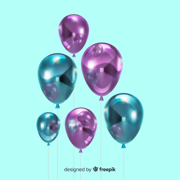 Glossy realistic tridimensional balloon background