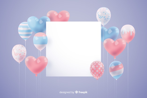 Glossy tridimensional balloon background with blank banner