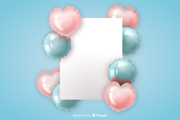 Glossy tridimensional balloon background with blank banner