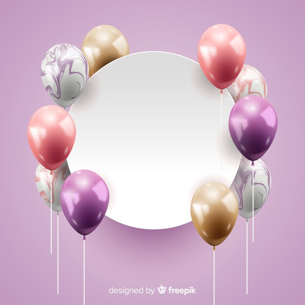 Glossy tridimensional balloon background with blank banner