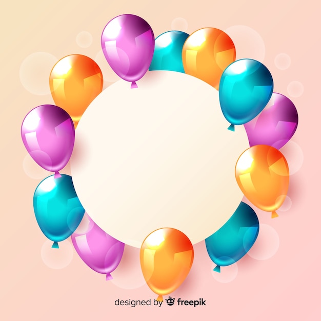 Glossy tridimensional balloon background with blank banner