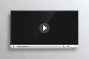 Free vector glossy white video player template design