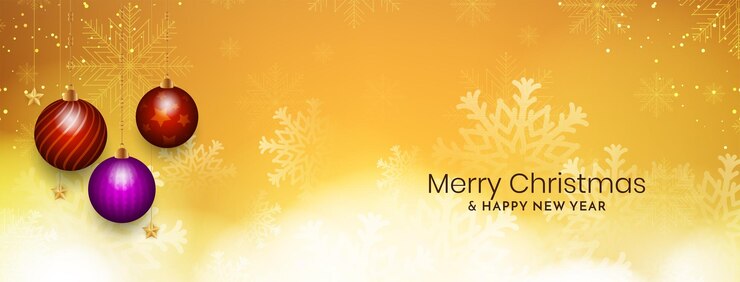 मुफ़्त वेक्टर glossy yellow merry christmas festival banner design vector