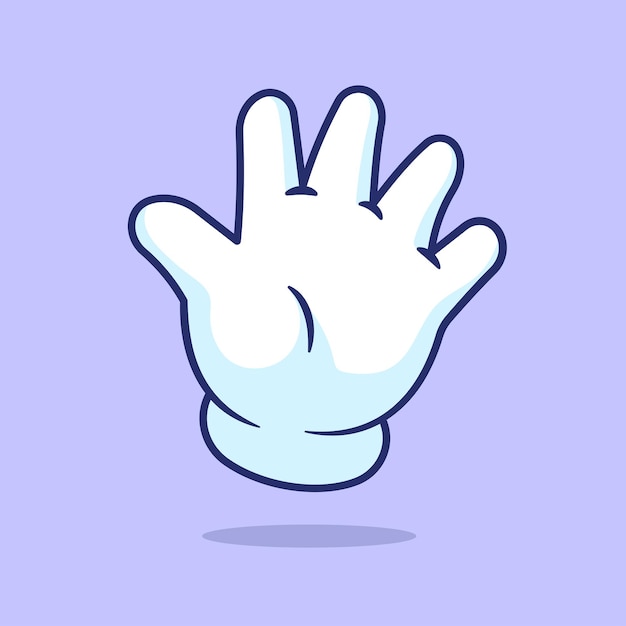 Gloves hand cartoon vector icon illustration object health icon isolated flat vector