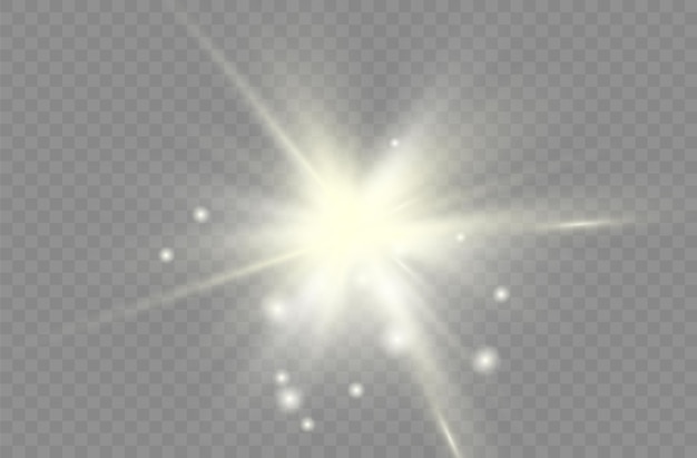 Glow light effect. star burst with sparkles. vector illustration