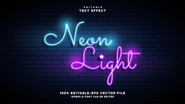 Glow neon editable text style effect