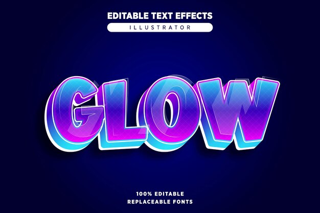 Glow text effect editable