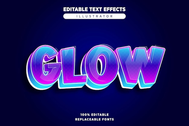 Glow text effect editable