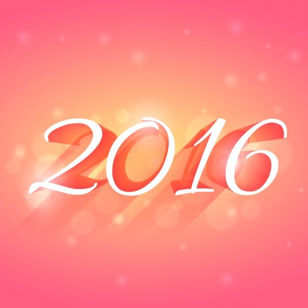 Free vector glowing 2016 new year card