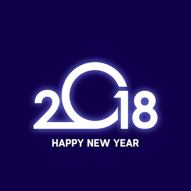 Glowing 2018 happy new year design