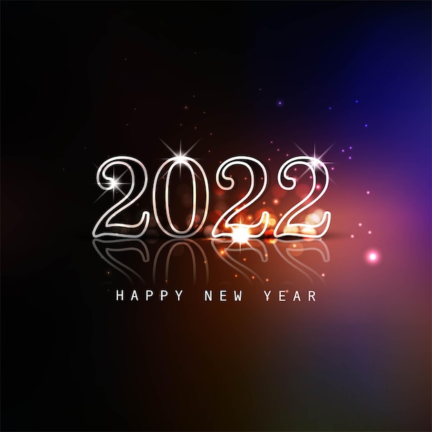 Glowing 2022 new year text colorful card background