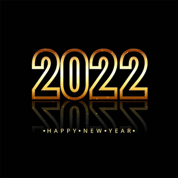 Free vector glowing 2022 new year text colorful card background