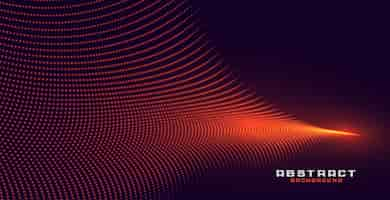 Free vector glowing abstract orange particle wave background