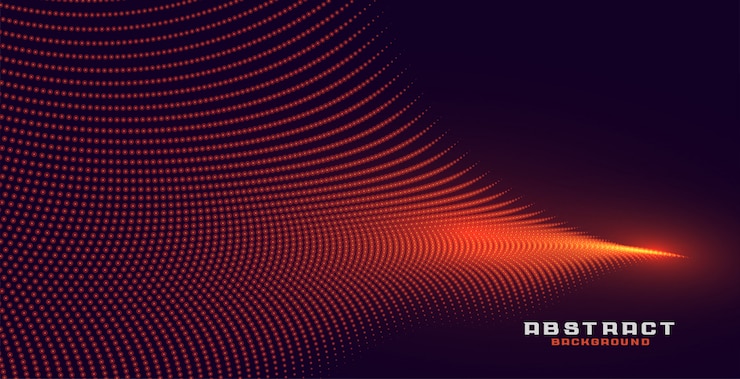 Free Vector glowing abstract orange particle wave background