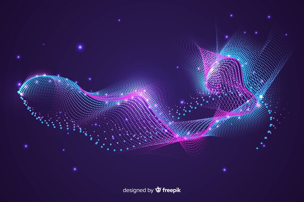 Glowing abstract shape of particles background