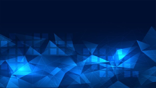 Glowing blue digital low poly background design