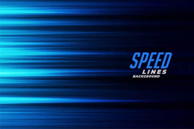 Glowing blue fast motion speed lines background