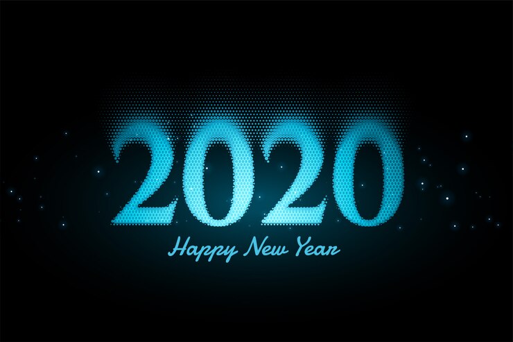 Free Vector glowing blue new year background