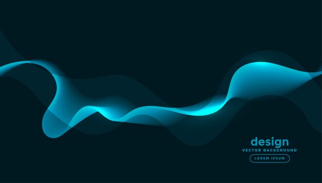 Glowing blue waves curves abstract background