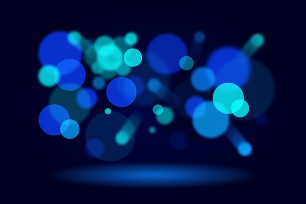 Glowing bokeh lights on dark background