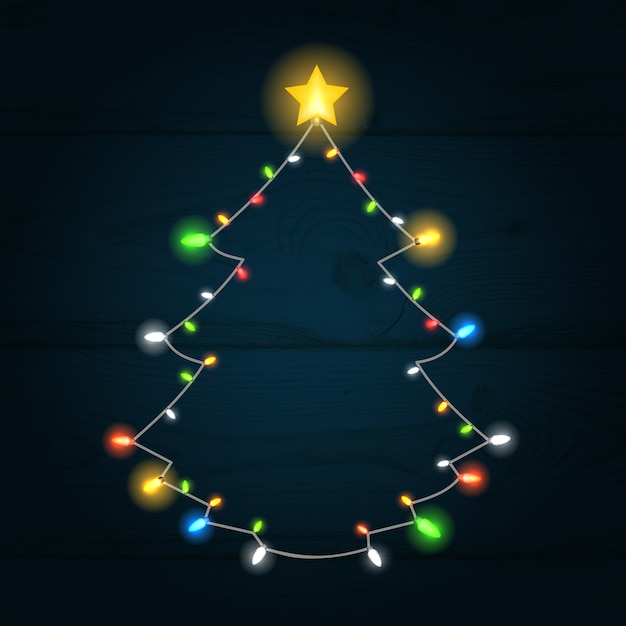 Glowing christmas tree background