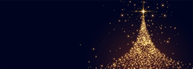 Free vector glowing christmas tree made with sparkles