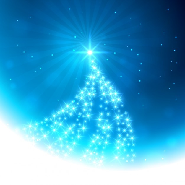 Free vector glowing christmas tree