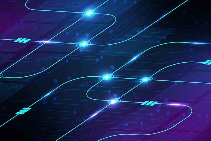 Free Vector glowing circuit board background