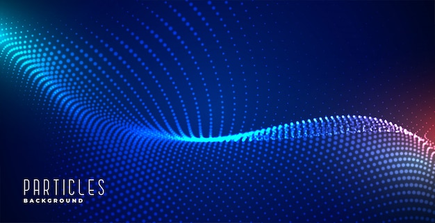 無料ベクター 輝くデジタル粒子ブルー技術の背景
