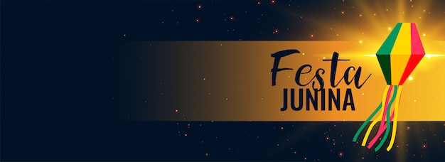 Free vector glowing festa junina black banner