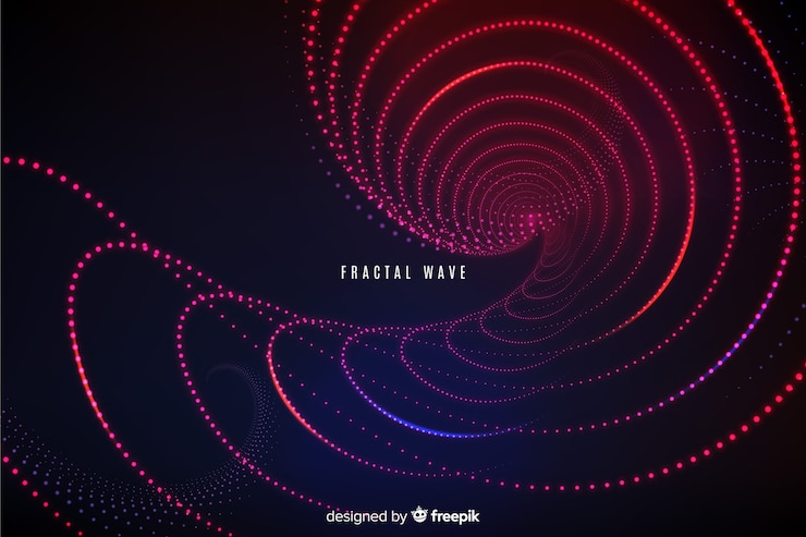 Free Vector glowing fractal grid wave background