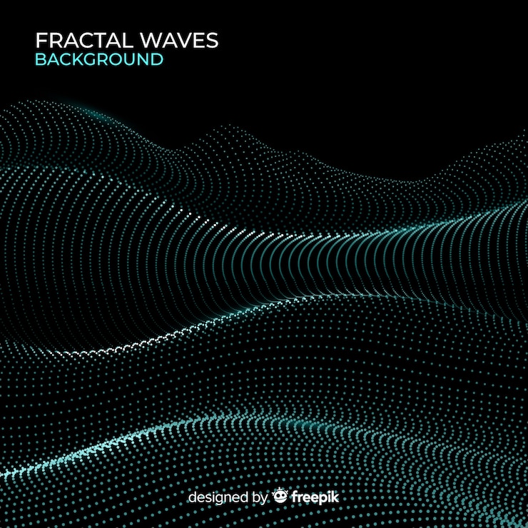 Free Vector glowing fractal grid wave background