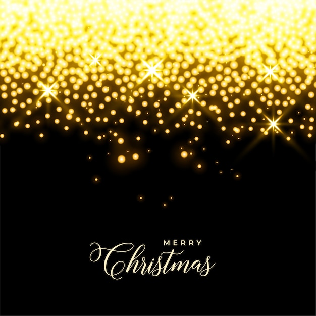 Glowing golden stars and sparkles christmas background