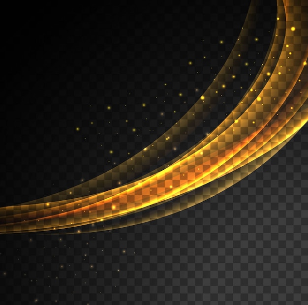 Glowing golden wave background