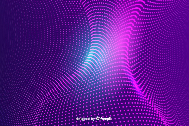 Glowing gradient particles shapes design