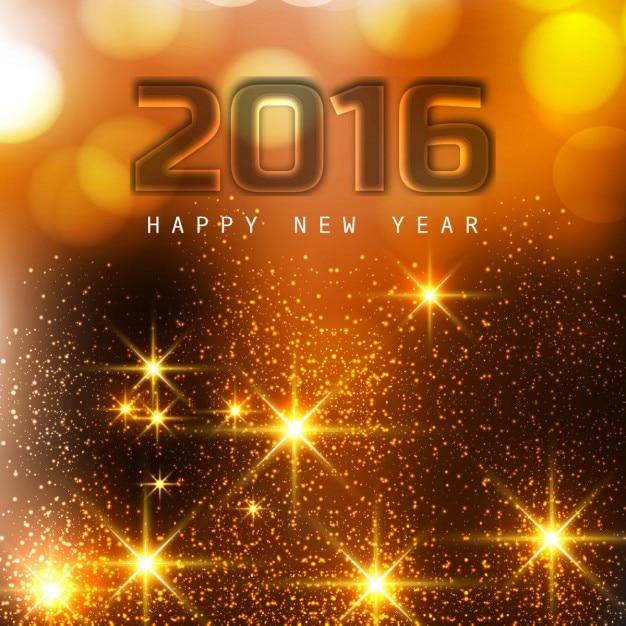 Glowing happy new year 2016 greeting