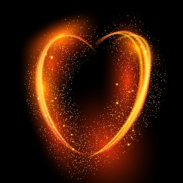 Glowing heart background 